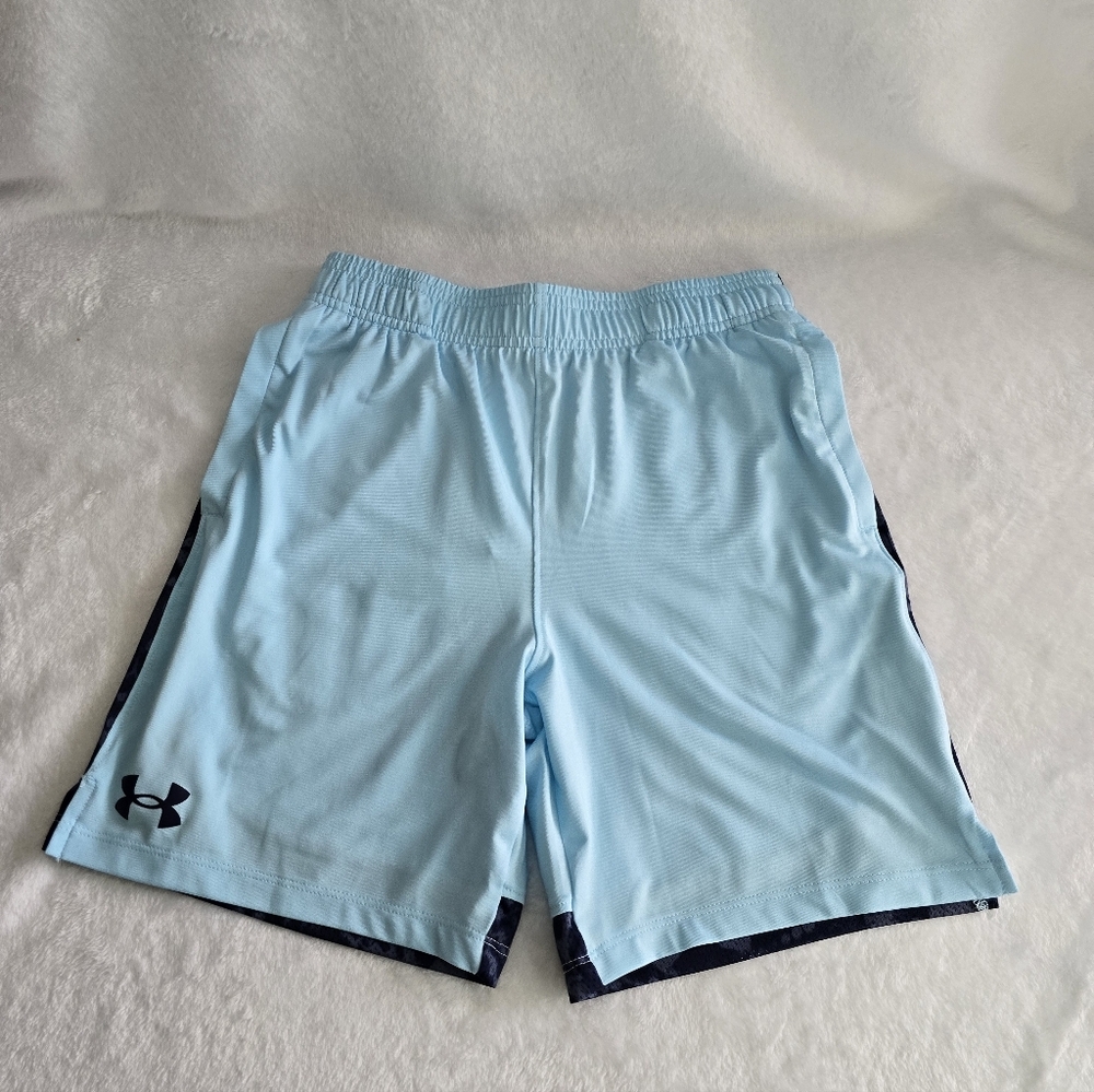 Under Armour Boys Loose Fit Performance Basketball Shorts, Light Blue, YMD